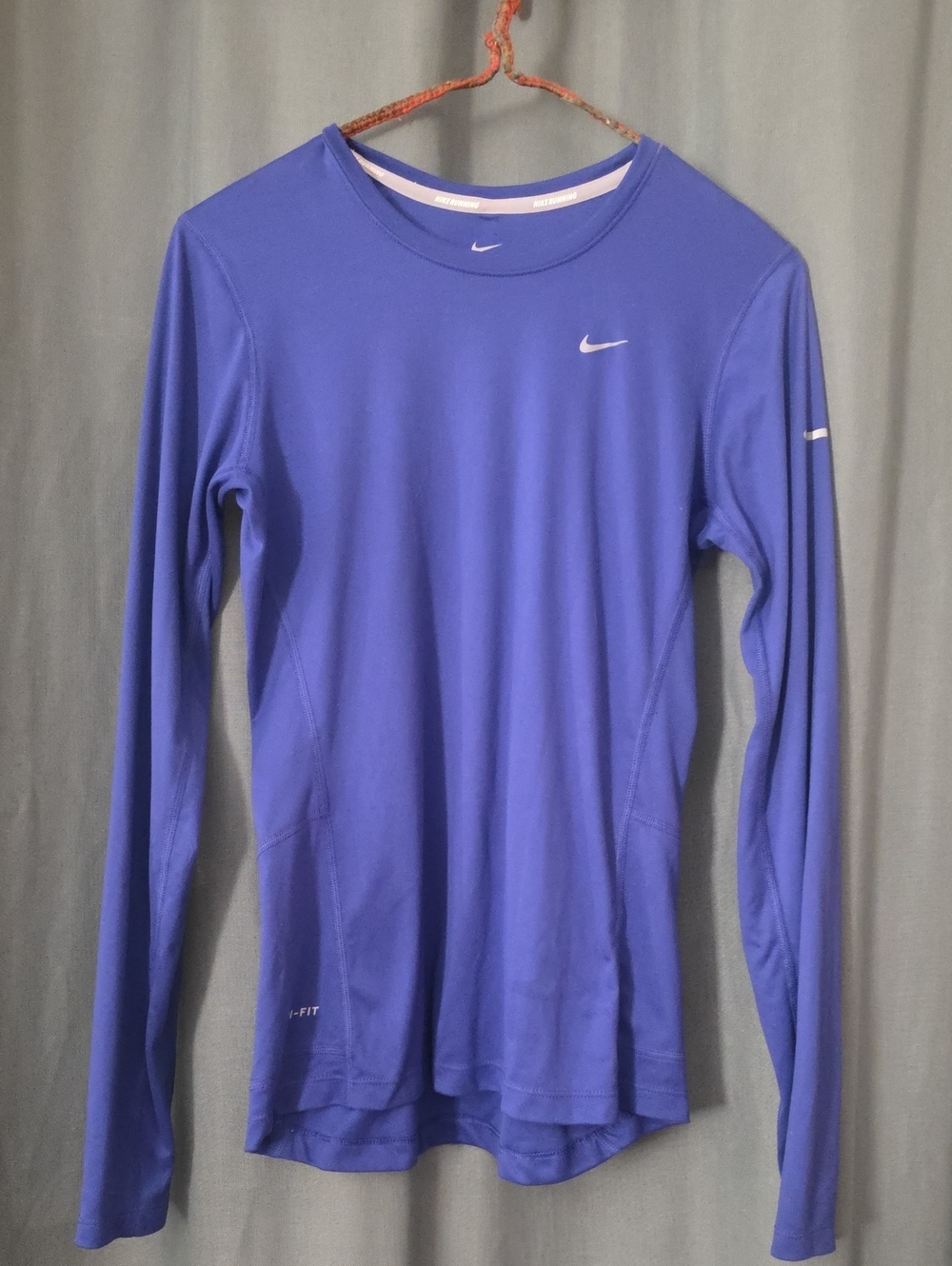 Nike Indigo Long Sleeve Dri-FIT Crew Neck Top